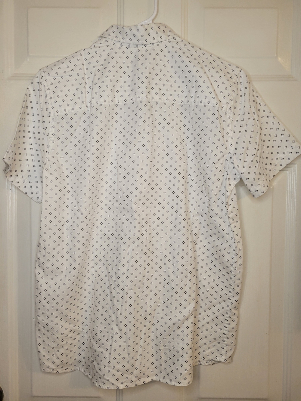 Abercrombie Kids Short Sleeve White Patterned Button-Up Shirt - Picture 7 of 8